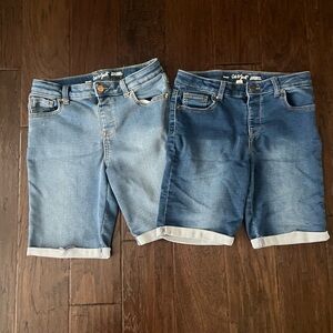 Cat & Jack Light and Dark Blue Denim Shorts- Two pair